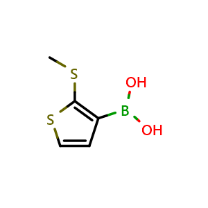 Chemical structure of 2-(Methylthio)thiophene-3-boronic acid , CAS 1451392-35-0, AChemBlock N27241