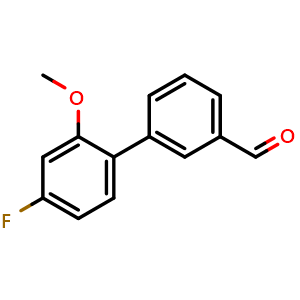 Chemical structure of 4'-Fluoro-2'-methoxybiphenyl-3-carbaldehyde , CAS 1329115-53-8, AChemBlock N27248