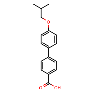 Chemical structure of 4-Isobutoxybiphenyl-4'-carboxylic acid , CAS 875927-49-4, AChemBlock N27250