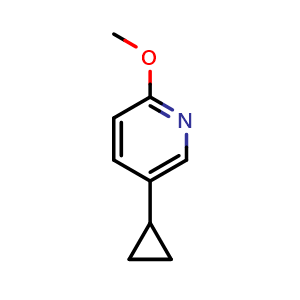 Chemical structure of 5-Cylclopropyl-2-methoxypyridine , CAS 1063960-83-7, AChemBlock N27275