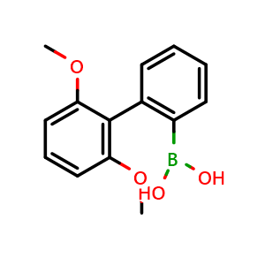 Chemical structure of 2',6'-Dimethoxybiphenyl-2-ylboronic acid , CAS 1451392-16-7, AChemBlock N27278