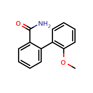 Chemical structure of 2'-Methoxy-biphenyl-2-carboxylic acid amide , CAS 67856-55-7, AChemBlock N27280