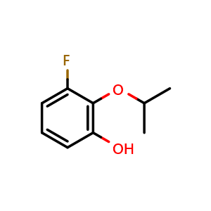 Chemical structure of 3-Fluoro-2-isopropoxyphenol , CAS 1243280-68-3, AChemBlock N27294