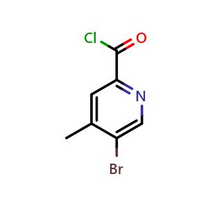 Chemical structure of 5-Bromo-4-methylpyridine-2-carbonyl chloride , CAS 1211537-23-3, AChemBlock N27305