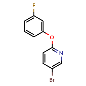 Chemical structure of 5-Bromo-2-(3-fluorophenoxy)pyridine , CAS 936343-48-5, AChemBlock N27307