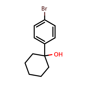 Chemical structure of 1-(4-Bromophenyl)cyclohexanol , CAS 19920-80-0, AChemBlock N27308