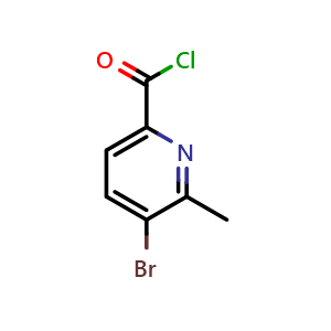 Chemical structure of 3-Bromo-2-methylpyridine-6-carbonyl chloride , CAS 1310416-51-3, AChemBlock N27313
