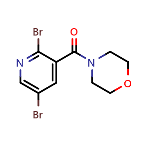 Chemical structure of 4-[(2,5-Dibromo-3-pyridinyl)carbonyl]morpholine , CAS 1394291-58-7, AChemBlock N27316