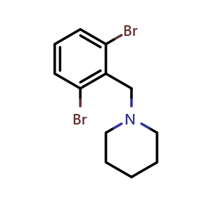 Chemical structure of 1-(2,6-Dibromobenzyl)piperidine , CAS 1414870-72-6, AChemBlock N27321