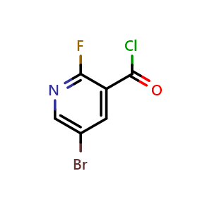 Chemical structure of 5-Bromo-2-fluoro-3-pyridinecarbonyl chloride , CAS 1256914-07-4, AChemBlock N27324
