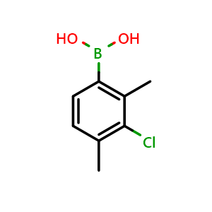 Chemical structure of 3-Chloro-2,4-dimethylphenylboronic acid , CAS 2121515-11-3, AChemBlock N27342