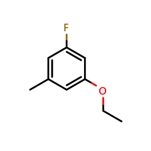 Chemical structure of 1-Fluoro-3-ethoxy-5-methylbenzene , CAS 1809158-02-8, AChemBlock N27355