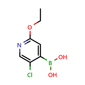Chemical structure of 5-Chloro-2-ethoxypyridine-4-boronic acid , CAS 1882041-03-3, AChemBlock N27358