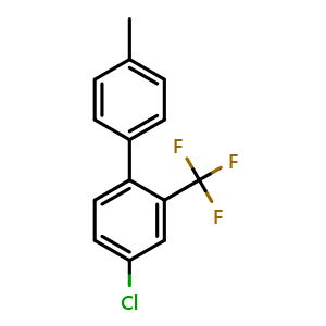 Chemical structure of 4-Chloro-4'-methyl-2-(trifluoromethyl)-1,1'-biphenyl , CAS 1419798-91-6, AChemBlock N27365