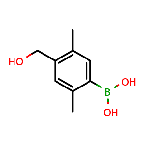 Chemical structure of 2,5-Dimethyl-4-hydroxymethylphenylboronic acid , CAS 2121513-81-1, AChemBlock N27367