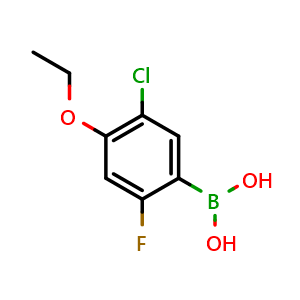 Chemical structure of 5-Chloro-4-ethoxy-2-fluorophenylboronic acid , CAS 2121511-65-5, AChemBlock N27370
