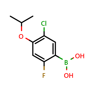Chemical structure of 5-Chloro-2-fluoro-4-isopropoxyphenylboronic acid , CAS 2121511-67-7, AChemBlock N27373
