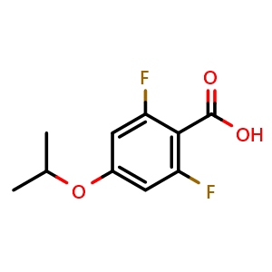 Chemical structure of 2,6-Difluoro-4-isopropoxybenzoic acid , CAS 1993479-26-7, AChemBlock N27404
