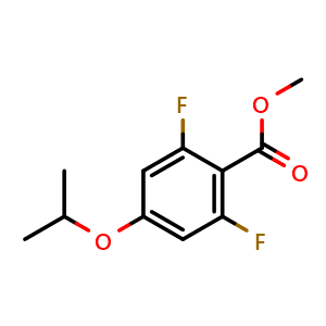 Chemical structure of 2,6-Difluoro-4-isopropoxybenzoic acid methyl ester , CAS 1394944-82-1, AChemBlock N27406