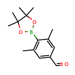 Chemical structure of 3,5-dimethyl-4-(4,4,5,5-tetramethyl-1,3,2-dioxaborolan-2-yl)benzaldehyde , CAS 1951423-28-1, AChemBlock N27415