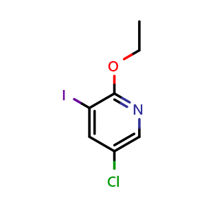 Chemical structure of 5-Chloro-2-ethoxy-3-iodopyridine , CAS 1826110-06-8, AChemBlock N27423