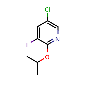 Chemical structure of 5-Chloro-2-isopropoxy-3-iodopyridine , CAS 1826109-98-1, AChemBlock N27424