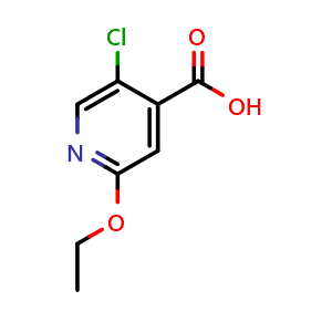 Chemical structure of 5-Chloro-2-ethoxypyridine-4-carboxylic acid , CAS 1593360-08-7, AChemBlock N27442