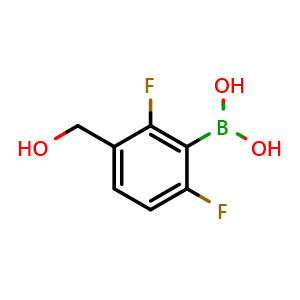 Chemical structure of 2,6-Difluoro-3-hydroxymethylphenylboronic acid , CAS 2121512-29-4, AChemBlock N27455
