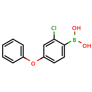 Chemical structure of 2-Chloro-4-(phenoxy)phenylboronic acid , CAS 2121514-55-2, AChemBlock N27460