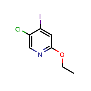 Chemical structure of 5-Chloro-4-iodo-2-ethoxypyridine , CAS 2056110-48-4, AChemBlock N27489