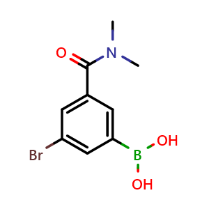 Chemical structure of 5-Bromo-3-(N,N-dimethylaminocarbonyl)phenylboronic acid , CAS 2121513-19-5, AChemBlock N27517