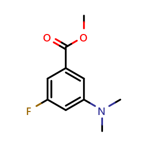 Chemical structure of 3-(Dimethylamino)-5-fluorobenzoic acid methyl ester , CAS 2027537-24-0, AChemBlock N27531