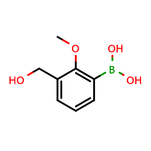 Chemical structure of 3-(Hydroxymethyl)-2-methoxyphenylboronic acid , CAS 2121512-79-4, AChemBlock N27534