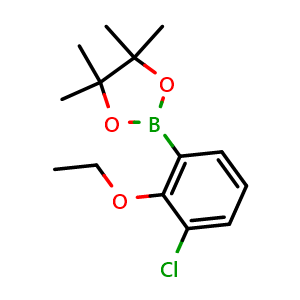Chemical structure of 2-(3-Chloro-2-ethoxyphenyl)-4,4,5,5-tetramethyl-1,3,2-dioxaborolane , CAS 2121514-37-0, AChemBlock N27538