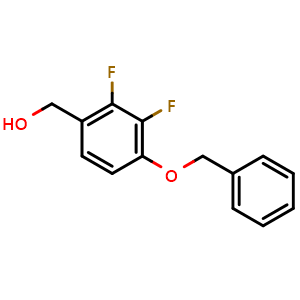 Chemical structure of 2,3-Difluoro-4-(phenylmethoxy)benzyl alcohol , CAS 1637386-43-6, AChemBlock N27558