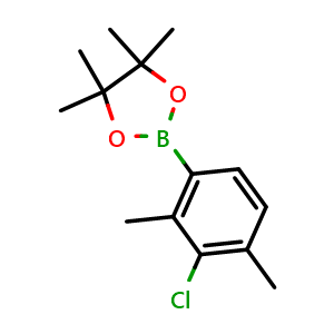 Chemical structure of 2-(3-chloro-2,4-dimethylphenyl)-4,4,5,5-tetramethyl-1,3,2-dioxaborolane , CAS 2121513-78-6, AChemBlock N27567