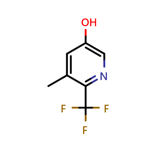 Chemical structure of 5-Methyl-6-(trifluoromethyl)pyridin-3-ol , CAS 2056110-44-0, AChemBlock N27573