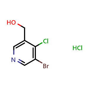 Chemical structure of 3-Bromo-4-chloropyridine-5-methanol hydrochloride , CAS 2121514-38-1, AChemBlock N27575