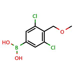 Chemical structure of 3,5-Dichloro-4-(methoxymethyl)phenylboronic acid , CAS 2121514-11-0, AChemBlock N27578