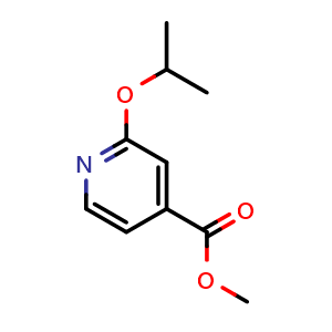 Chemical structure of Methyl 2-(propan-2-yloxy)pyridine-4-carboxylate , CAS 262296-04-8, AChemBlock N27580