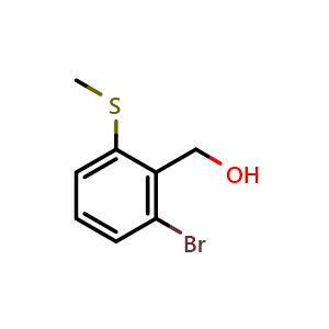 Chemical structure of [2-Bromo-6-(methylsulfanyl)phenyl]methanol , CAS 1898133-78-2, AChemBlock N27581