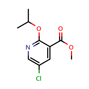 Chemical structure of Methyl 5-chloro-2-(propan-2-yloxy)pyridine-3-carboxylate , CAS 1826110-05-7, AChemBlock N27587
