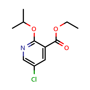 Chemical structure of Ethyl 5-chloro-2-(propan-2-yloxy)pyridine-3-carboxylate , CAS 1826110-19-3, AChemBlock N27588