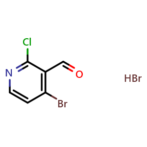 Chemical structure of 4-Bromo-2-chloropyridine-3-carbaldehyde hydrobromide , CAS 2070896-25-0, AChemBlock N27604