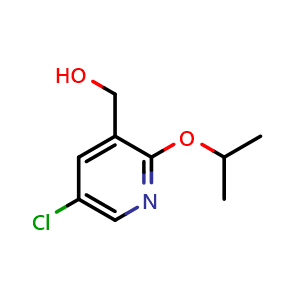Chemical structure of (5-Chloro-2-isopropoxy-pyridin-3-yl)-methanol , CAS 1826110-07-9, AChemBlock N27621