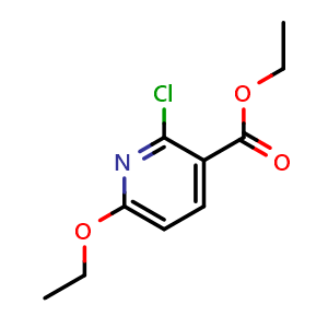 Chemical structure of Ethyl 2-chloro-6-ethoxynicotinate , CAS 1003578-20-8, AChemBlock N27623