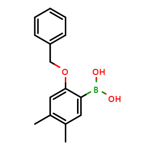 Chemical structure of 2-Benzyloxy-4,5-dimethylphenylboronic acid , CAS 2121512-80-7, AChemBlock N27633
