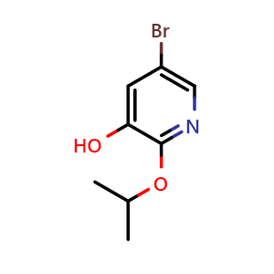 Chemical structure of 5-Bromo-2-(propan-2-yloxy)pyridin-3-ol , CAS 1826110-03-5, AChemBlock N27638