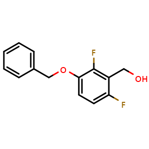 Chemical structure of 3-Benzyloxy-2,6-difluorobenzyl alcohol , CAS 1826110-02-4, AChemBlock N27668