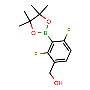 Chemical structure of (2,4-difluoro-3-(4,4,5,5-tetramethyl-1,3,2-dioxaborolan-2-yl)phenyl)methanol , CAS 2121511-74-6, AChemBlock N27671